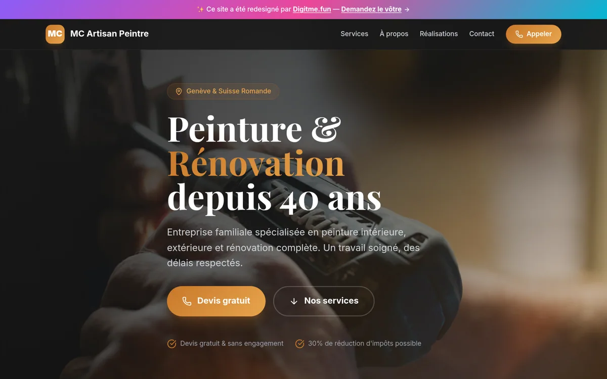 MC Artisan Peintre — Redesign par Digitme.fun